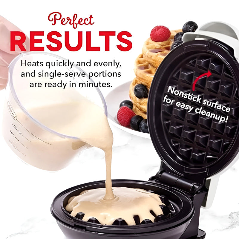 Compact 4-Inch Non-Stick 350-Watt Electric Mini Waffle Maker Machine